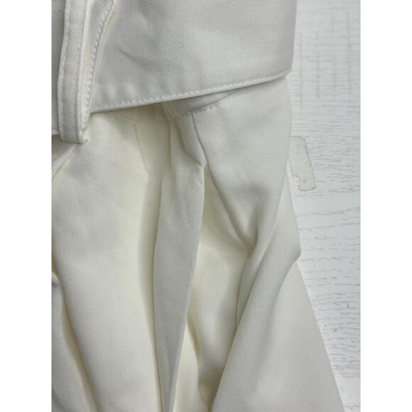 Lulus New! White Belted Wide-Leg Trouser Pants High Rise Formal Workwear M - Picture 6 of 10